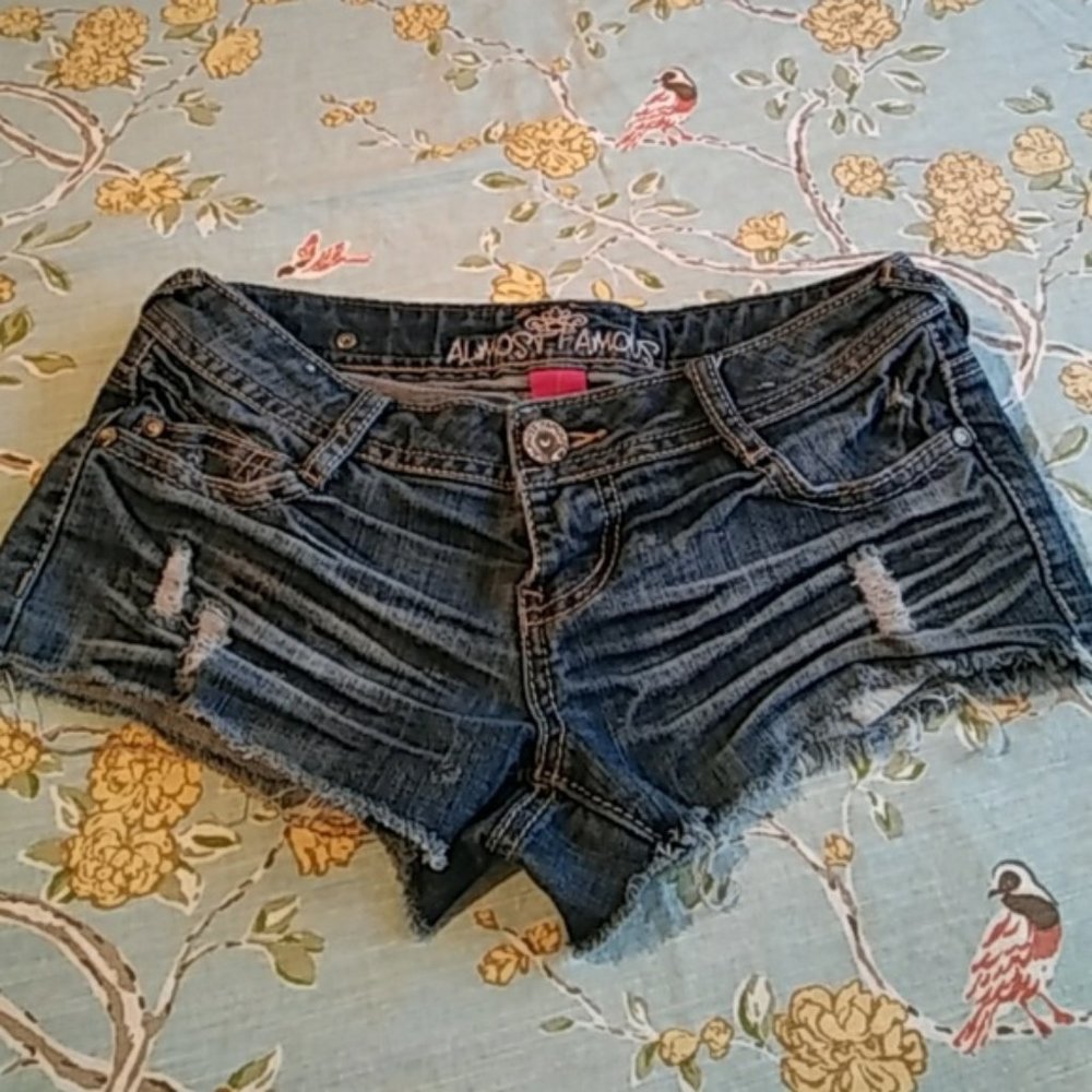 Almost Famous cut off distressed denim jean shorts